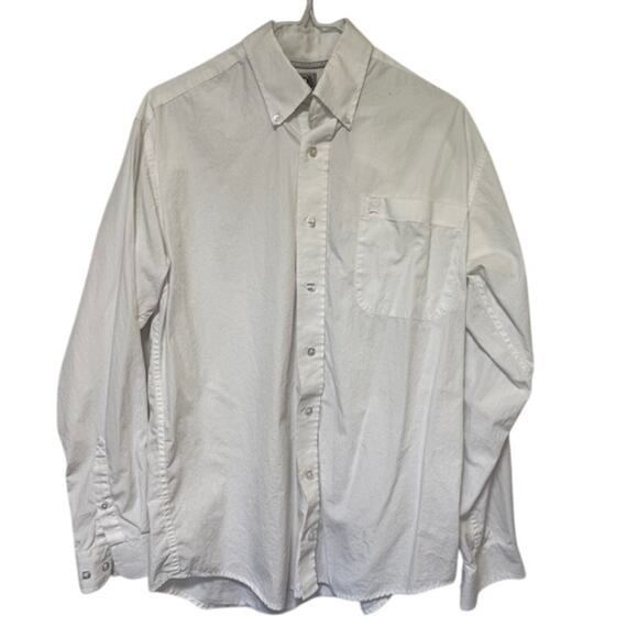 Cinch Other - Cinch Mens White Button Down Long Sleeve Shirt XS Western Classic Fit Solid Work